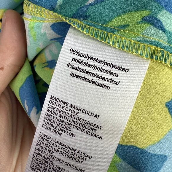 C Wonder Kimono Womens Medium Large Yellow Blue Green Floral Sheer Open Cardigan - Picture 6 of 7